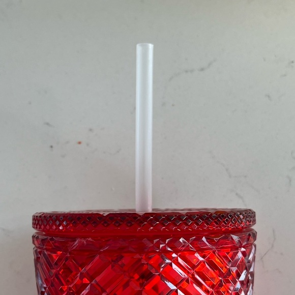 Starbucks Cold Cup Red Jewelled Tumbler cup 16 OZ - Picture 2 of 7